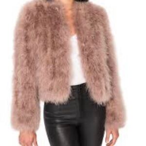 Forever 21 Faux Fur Pink Maeve Open Front Jacket L